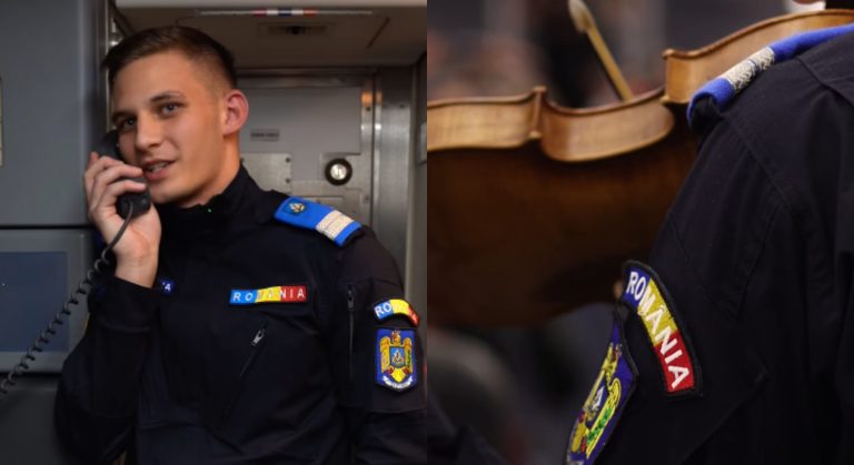 (Video) „Purtați România la înălțime pe orice meridian”. Un tânăr jandarm a interpretat Imnul României, la peste 10 mii de metri altitudine
