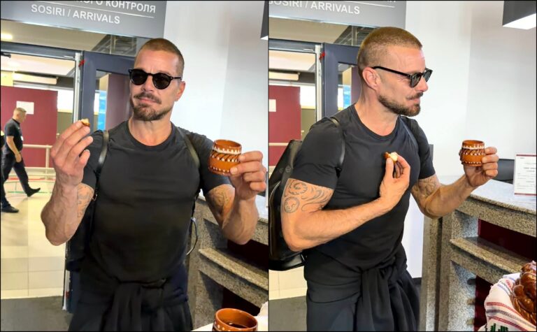 VIDEO/ Interpretul Ricky Martin, întâmpinat la Aeroportul Chișinău cu pâine, sare și vin: „¡Bienvenido a Moldavia!”