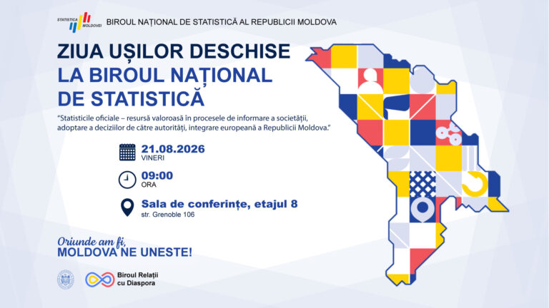 Biroul Național de Statistică invită toți doritorii la Ziua Ușilor Deschise la BNS organizată în cadrul Zilelor Diasporei 2026