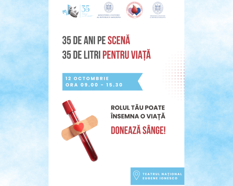 35 de ani pe scenă. 35 de litri pentru viață: campanie de donare de sânge la TNEI